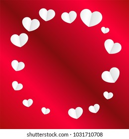 Hearts Random Background. St. Valentine's Day.   Romantic Scattered Hearts Wallpaper. Love. Sweet Moment. Vector Illustration.

 Element of Design for Cards, Banners, Posters, Flyers. 
