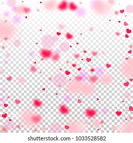 Hearts Random Background. St. Valentine's Day.   Romantic Scattered Hearts Design Element. Love. Light, Bokhe, Magic Clouds, Moments.

 Element of Design for Cards, Banners, Posters, Flyers. 

