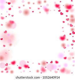 Hearts Random Background. St. Valentine's Day.   Romantic Scattered Hearts Wallpaper. Love. Light, Bokeh, Magic Clouds, Moments. Design for Weddings, Anniversary, Mother's Day. 