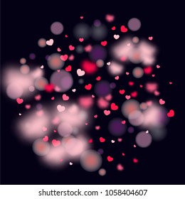 Hearts Random Background. St. Valentine's Day.   Romantic Scattered Hearts Wallpaper. Love. Light, Bokhe, Magic Clouds, Moments.

 Design for Weddings, Anniversary, Mother's Day. 
