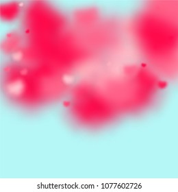 Hearts Random Background. St. Valentine's Day.   Romantic Scattered Hearts Texture. Love. Light, Bokhe, Magic Clouds, Moments. Element of Design for Cards, Banners, Posters, Flyers. 
