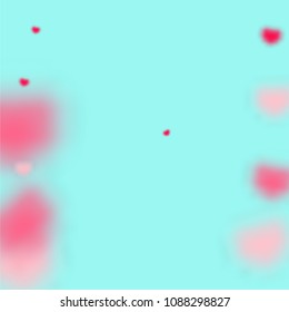 Hearts Random Background. St. Valentine's Day.   Romantic Scattered Hearts Design Element. Love. Light, Bokhe, Magic Clouds, Moments. Element of Design for Cards, Banners, Posters, Flyers. 
