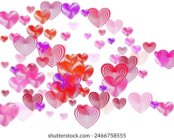 Hearts Random Background. St. Valentine's Day. Romantic Scattered Hearts Wallpaper. Place for text.