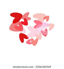 Hearts Random Background. St. Valentine's Day. Romantic Scattered Hearts Wallpaper.   Simple flying red hearts scatter for invitation card.