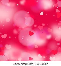 Hearts Random Background. St. Valentine's Day.   Romantic Scattered Hearts Wallpaper. Love. Light, Bokhe, Magic Clouds, Moments.

 Element of Design for Cards, Banners, Posters, Flyers. 
