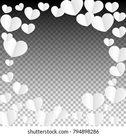 Hearts Random Background. St. Valentine's Day.   Romantic Scattered Hearts Texture. Love. Sweet Moment. Vector Illustration.

 Design for Weddings, Anniversary, Mother's Day. 
