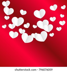Hearts Random Background. St. Valentine's Day.   Romantic Scattered Hearts Texture. Love. Sweet Moment. Vector Illustration.

 Element of Design for Cards, Banners, Posters, Flyers. 
