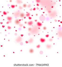 Hearts Random Background. St. Valentine's Day.   Romantic Scattered Hearts Design Element. Love. Light, Bokhe, Magic Clouds, Moments.

 Design for Weddings, Anniversary, Mother's Day. 
