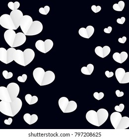 Hearts Random Background. St. Valentine's Day.   Romantic Scattered Hearts Texture. Love. Sweet Moment. Vector Illustration.

 Design for Weddings, Anniversary, Mother's Day. 

