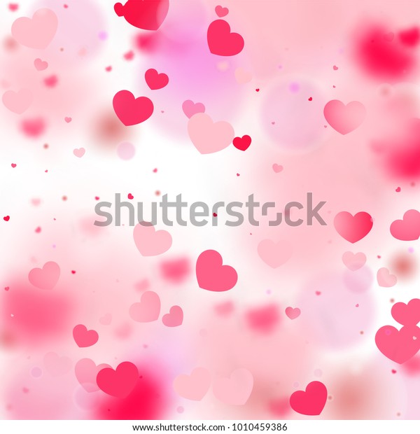 ランダムな背景にハート バレンタインデー ロマンチックなハートの壁紙 愛 光 ボケ 魔法の雲 瞬間 カード バナー ポスター チラシのデザインエレメント のベクター画像素材 ロイヤリティフリー