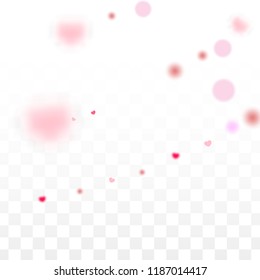 Hearts Random Falling Background. St. Valentine's Day pattern. Romantic Scattered Hearts Texture. Vector Illustration. Cute Element of Design for Flyers.