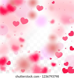 Hearts Random Falling Background. St. Valentine's Day pattern. Romantic Scattered Hearts Wallpaper. Love. Sweet Moment. Gift. Cute Element of Design for Sales or Celebration.