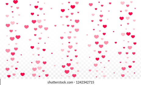 Hearts Random Falling Background. St. Valentine's Day pattern. Romantic Scattered Hearts Wallpaper. Love. Sweet Moment. Gift. Cute Element of Design for Weddings.