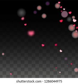 Hearts Random Falling Background. St. Valentine's Day pattern. Romantic Scattered Hearts Texture. Vector Illustration. Cute Element of Design for Anniversary.
