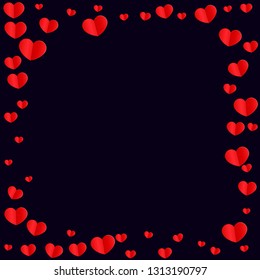 Hearts Random Falling Background. St. Valentine's Day pattern. Romantic Scattered Hearts Wallpaper. Love. Sweet Moment. Gift. Cute Element of Design for Sales or Celebration.