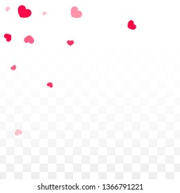 Hearts Random Falling Background. St. Valentine's Day pattern. Romantic Scattered Hearts Texture. Vector Illustration. Cute Element of Design for Posters.