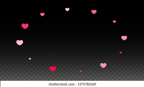 Hearts Random Falling Background. St. Valentine's Day pattern. Romantic Scattered Hearts Design Element. Love. Sweet Moment. Gift. Cute Element of Design for Cards.