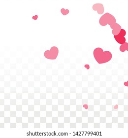 Hearts Random Falling Background. St. Valentine's Day pattern. Romantic Scattered Hearts Design Element. Love. Sweet Moment. Gift. Cute Element of Design for Flyers.