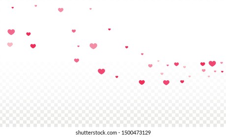 Hearts Random Falling Background. St. Valentine's Day pattern. Romantic Scattered Hearts Texture. Vector Illustration. Cute Element of Design for Sales or Celebration.
