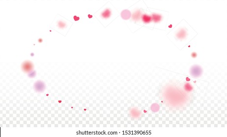 Hearts Random Falling Background. St. Valentine's Day pattern. Romantic Scattered Hearts Design Element. Vector Illustration. Cute Element of Design for Anniversary.