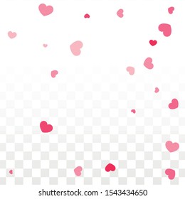Hearts Random Falling Background. St. Valentine's Day pattern. Romantic Scattered Hearts Design Element. Love. Sweet Moment. Gift. Cute Element of Design for Anniversary.