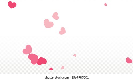 Hearts Random Falling Background. St. Valentine's Day pattern. Romantic Scattered Hearts Design Element. Vector Illustration. Cute Element of Design for Anniversary.