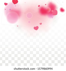 Hearts Random Falling Background. St. Valentine's Day pattern. Romantic Scattered Hearts Texture. Love. Sweet Moment. Gift. Cute Element of Design for Sales or Celebration.