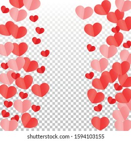 Hearts Random Falling Background. St. Valentine's Day pattern. Romantic Scattered Hearts Wallpaper. Love. Sweet Moment. Gift. Cute Element of Design for Posters.