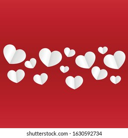Hearts Random Falling Background. St. Valentine's Day pattern. Romantic Scattered Hearts Wallpaper. Love. Sweet Moment. Gift. Cute Element of Design for Cards.