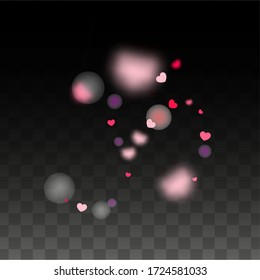 Corazones Al Azar Caen De Fondo. Patrón del Día de San Valentín. Papel de fondo romántico de corazones dispersos. Ilustración vectorial. Elemento lindo del diseño para volantes.