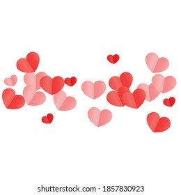Hört zufällig herabfallenden Hintergrund. Valentinstag-Muster. Romantisches Design-Element für gesenkte Herzen. Vektorgrafik. Cute Element des Designs für den Jubiläum.