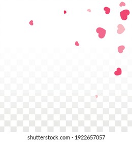 Hearts Random Falling Background. St. Valentine's Day pattern. Romantic Scattered Hearts Texture. Love. Sweet Moment. Gift. Cute Element of Design for Cards.