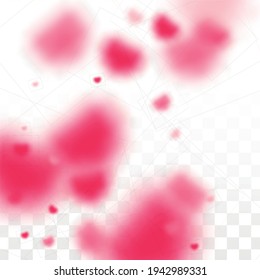 Hearts Random Falling Background. St. Valentine's Day pattern. Romantic Scattered Hearts Wallpaper. Vector Illustration. Cute Element of Design for Birthday Party.