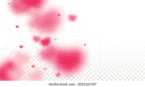 Hearts Random Falling Background. St. Valentine's Day pattern. Romantic Scattered Hearts Wallpaper. Vector Illustration. Cute Element of Design for Flyers.