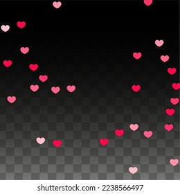 Hearts Random Falling Background. St. Valentine's Day pattern. Romantic Scattered Hearts Texture. Love. Sweet Moment. Gift. Cute Element of Design for Posters.