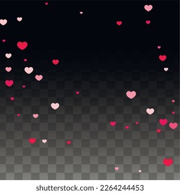 Hearts Random Falling Background. St. Valentine's Day pattern. Romantic Scattered Hearts Texture. Love. Sweet Moment. Gift. Cute Element of Design for Weddings.