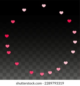 Hearts Random Falling Background. St. Valentine's Day pattern. Romantic Scattered Hearts Design Element. Love. Sweet Moment. Gift. Cute Element of Design for Flyers.