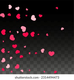 Corazones Al Azar Caen De Fondo. Patrón del Día de San Valentín. Elemento romántico de diseño de corazones dispersos. Ilustración vectorial. Elemento lindo del diseño para la fiesta de cumpleaños.