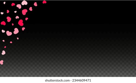 Hearts Random Falling Background. St. Valentine's Day pattern. Romantic Scattered Hearts Design Element. Love. Sweet Moment. Gift. Cute Element of Design for Cards.
