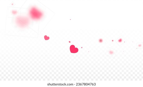 Hearts Random Falling Background. St. Valentine's Day pattern. Romantic Scattered Hearts Texture. Vector Illustration. Cute Element of Design for Cards.