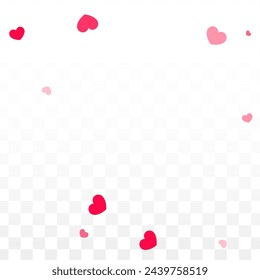 Hearts Random Falling Background. St. Valentine's Day pattern. Romantic Scattered Hearts Design Element. Vector Illustration. Cute Element of Design for Flyers.