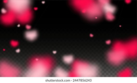 Hearts Random Falling Background. St. Valentine's Day pattern. Romantic Scattered Hearts Texture. Vector Illustration. Cute Element of Design for Posters.