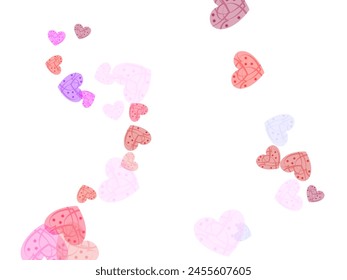 Hearts Random Falling Background. St. Valentine's Day pattern. Vector illustration.