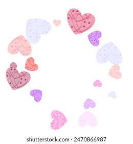 Hearts Random Falling Background. St. Valentine's Day pattern.  Valentines day and save the date card. 