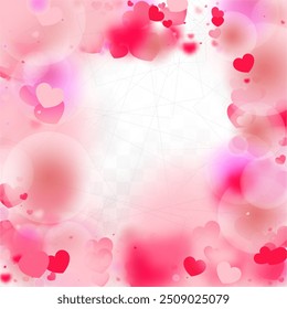 Corazones Al Azar Caen De Fondo. Patrón del día de San Valentín. Fondo de pantalla Romántico de Corazones Dispersos. Amor. Dulce Momento. Regalo. Lindo elemento de diseño para el aniversario.