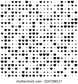 Hearts random pattern background. Vector illustration.