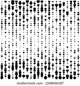 Hearts random pattern background. Vector illustration.