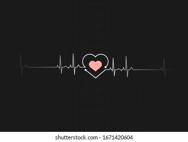 hearts rate heartbeat background with black background 