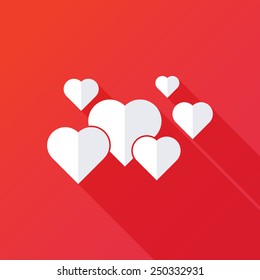 Hearts red background