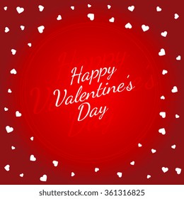 hearts in red background